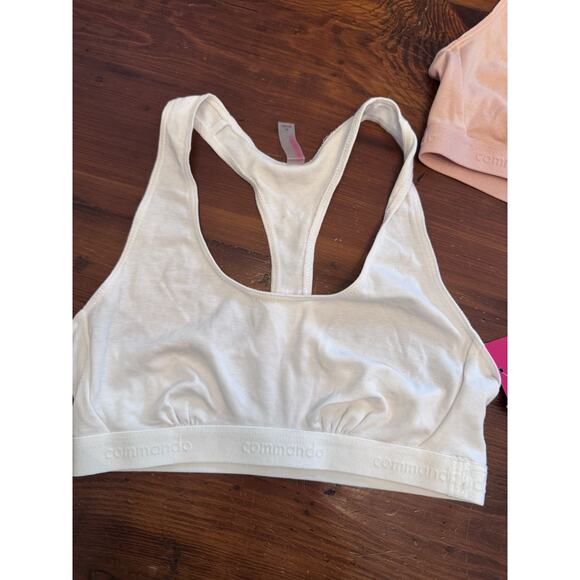 Commando White & Apricot Stretch Cotton Racerback Bralette Bundle Sz S NWT - Picture 6 of 14